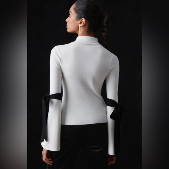 MAEVE BY ANTHROPOLOGIE MOCK NECK BELL SLEEVE SWEATER, SIZE M - Picture 4 of 14